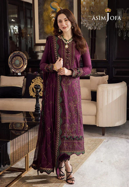 Luxury Plum Purple Embroidered 3-Piece Pakistani Suit with Chiffon Dupatta | Premium Women's Festive & Formal Wear