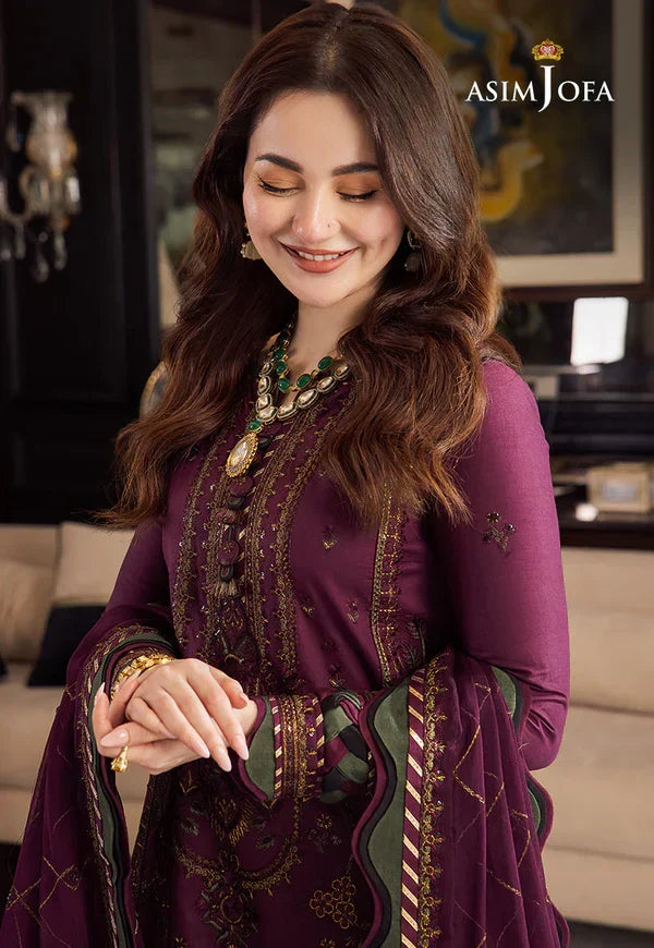 Luxury Plum Purple Embroidered 3-Piece Pakistani Suit with Chiffon Dupatta | Premium Women's Festive & Formal Wear